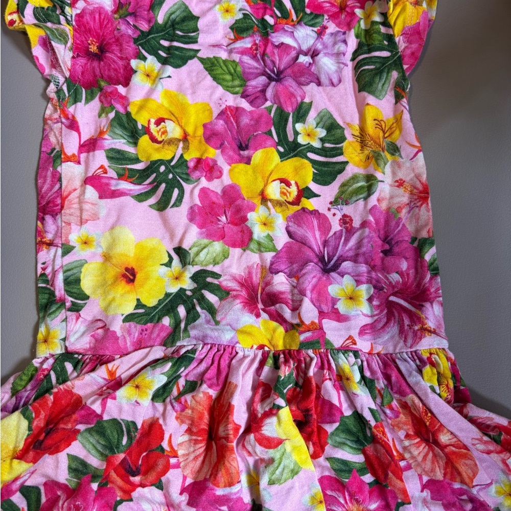 Posh peanut Malana hibiscus floral twirl dress with bodysuit VGUC 2T - Picture 6 of 7